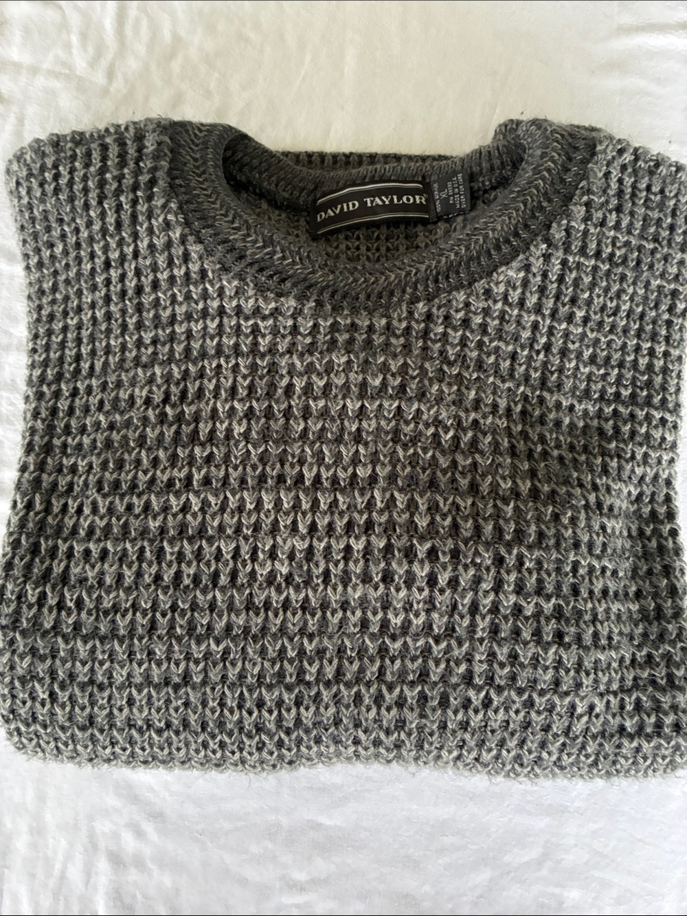 Vintage David Taylor Gray Two-Tone Crewneck Sweater